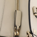 Valentino Rock Studs Tote Bag Leather 2way White Gold Tone Auth BA16624A-21