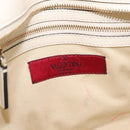 Valentino Rock Studs Tote Bag Leather 2way White Gold Tone Auth BA16624A-22
