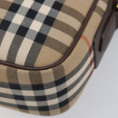 Burberrys Nova Check Shoulder Bag Canvas Beige Gold Tone Auth BA16626-17
