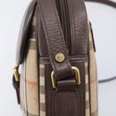 Burberrys Nova Check Shoulder Bag Canvas Beige Gold Tone Auth BA16626-19