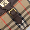 Burberrys Nova Check Shoulder Bag Canvas Beige Gold Tone Auth BA16626-21