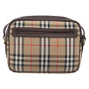 Burberrys Nova Check Shoulder Bag Canvas Beige Gold Tone Auth BA16626-2