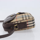 Burberrys Nova Check Shoulder Bag Canvas Beige Gold Tone Auth BA16626-4