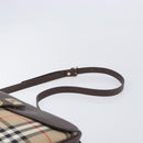 Burberrys Nova Check Shoulder Bag Canvas Beige Gold Tone Auth BA16626-14