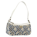 CELINE Hand Bag Canvas Navy Gold Tone Auth BA16627-1