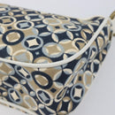 CELINE Hand Bag Canvas Navy Gold Tone Auth BA16627-11