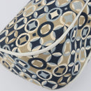 CELINE Hand Bag Canvas Navy Gold Tone Auth BA16627-12