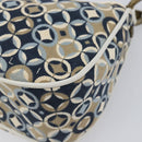 CELINE Hand Bag Canvas Navy Gold Tone Auth BA16627-13