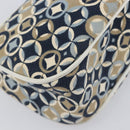 CELINE Hand Bag Canvas Navy Gold Tone Auth BA16627-17
