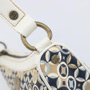 CELINE Hand Bag Canvas Navy Gold Tone Auth BA16627-18