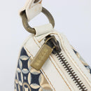 CELINE Hand Bag Canvas Navy Gold Tone Auth BA16627-17