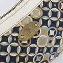 CELINE Hand Bag Canvas Navy Gold Tone Auth BA16627-18