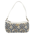 CELINE Hand Bag Canvas Navy Gold Tone Auth BA16627-13