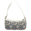 CELINE Hand Bag Canvas Navy Gold Tone Auth BA16627-3