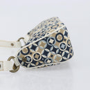 CELINE Hand Bag Canvas Navy Gold Tone Auth BA16627-5
