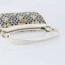 CELINE Hand Bag Canvas Navy Gold Tone Auth BA16627-7
