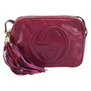 GUCCI Soho Shoulder Bag Patent Pink Gold Tone 308364 Auth BA16630-2