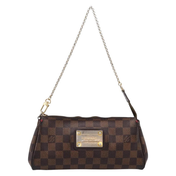 LOUIS VUITTON Damier Ebene Eva Shoulder Bag N55213 LV Auth BA16631