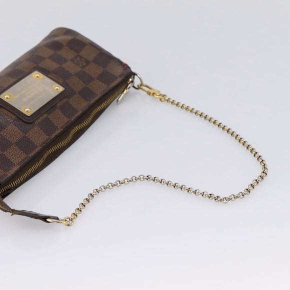 LOUIS VUITTON Damier Ebene Eva Shoulder Bag N55213 LV Auth BA16631