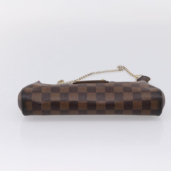 LOUIS VUITTON Damier Ebene Eva Shoulder Bag N55213 LV Auth BA16631