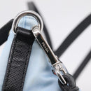 PRADA Tote Bag Nylon 2way Light Blue Silver Auth BA16632A-16