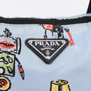 PRADA Tote Bag Nylon 2way Light Blue Silver Auth BA16632A-17