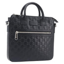 GUCCI GuccissimaGG Hand Bag Leather Black Silver 406410 Auth BA16633A-1