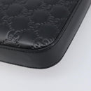 GUCCI GuccissimaGG Hand Bag Leather Black Silver 406410 Auth BA16633A-10