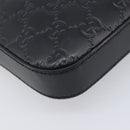 GUCCI GuccissimaGG Hand Bag Leather Black Silver 406410 Auth BA16633A-11