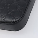 GUCCI GuccissimaGG Hand Bag Leather Black Silver 406410 Auth BA16633A-12