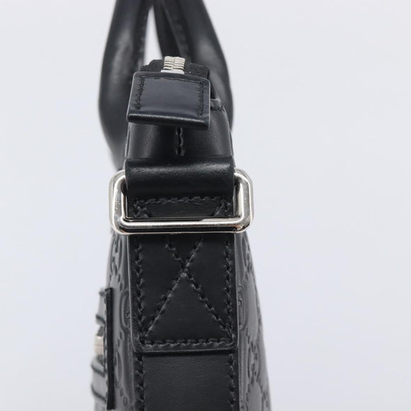 GUCCI GuccissimaGG Hand Bag Leather Black Silver 406410 Auth BA16633A