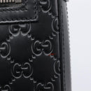 GUCCI GuccissimaGG Hand Bag Leather Black Silver 406410 Auth BA16633A-15