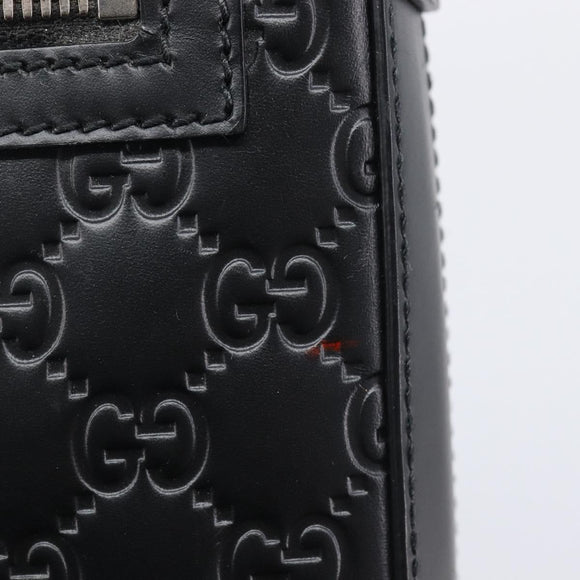 GUCCI GuccissimaGG Hand Bag Leather Black Silver 406410 Auth BA16633A