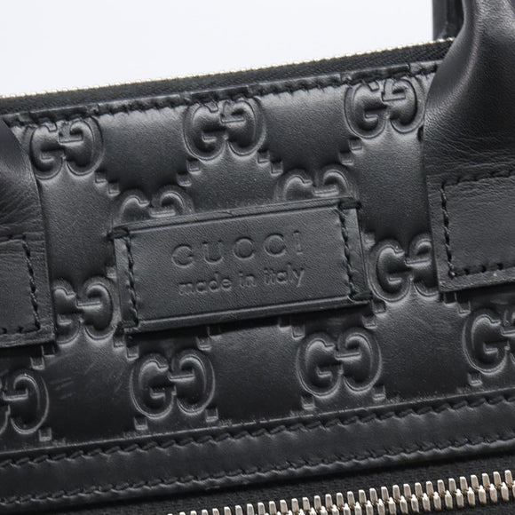 GUCCI GuccissimaGG Hand Bag Leather Black Silver 406410 Auth BA16633A