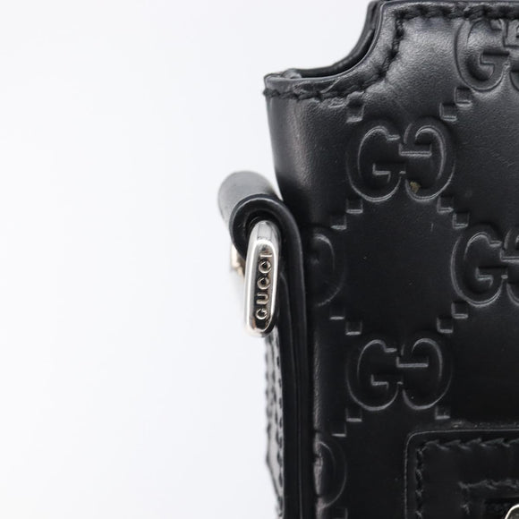 GUCCI GuccissimaGG Hand Bag Leather Black Silver 406410 Auth BA16633A