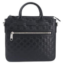 GUCCI GuccissimaGG Hand Bag Leather Black Silver 406410 Auth BA16633A-2