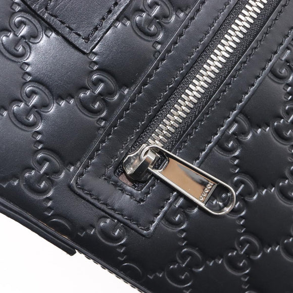 GUCCI GuccissimaGG Hand Bag Leather Black Silver 406410 Auth BA16633A