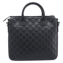 GUCCI GuccissimaGG Hand Bag Leather Black Silver 406410 Auth BA16633A-3