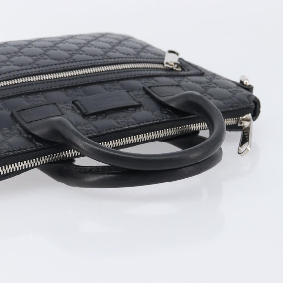 GUCCI GuccissimaGG Hand Bag Leather Black Silver 406410 Auth BA16633A