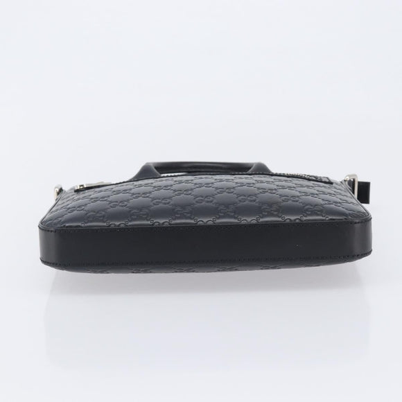 GUCCI GuccissimaGG Hand Bag Leather Black Silver 406410 Auth BA16633A