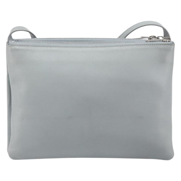 LOUIS VUITTON Trio Shoulder Bag Leather Light Blue Silver LV Auth BA16636A