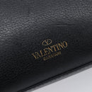 Valentino Rock studs Shoulder Bag Leather Black Gold Tone Auth BA16640A-15