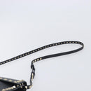 Valentino Rock studs Shoulder Bag Leather Black Gold Tone Auth BA16640A-8