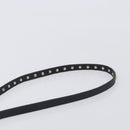 Valentino Rock studs Shoulder Bag Leather Black Gold Tone Auth BA16640A-9