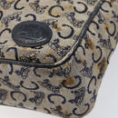 CELINE Macadam C Saruki Shoulder Bag Canvas PVC 2 Set Beige Navy Auth BA16645-16
