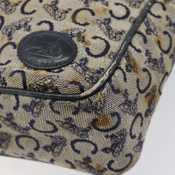CELINE Macadam C Saruki Shoulder Bag Canvas PVC 2 Set Beige Navy Auth BA16645