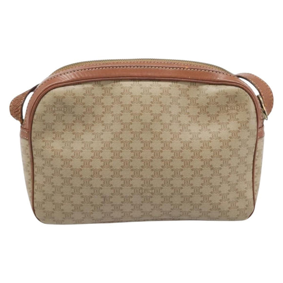CELINE Macadam C Saruki Shoulder Bag Canvas PVC 2 Set Beige Navy Auth BA16645