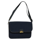 Christian Dior Trotter Canvas Shoulder Bag Navy Gold Auth BA1665-1