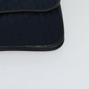 Christian Dior Trotter Canvas Shoulder Bag Navy Gold Auth BA1665-14