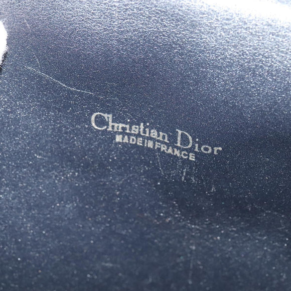 Christian Dior Trotter Canvas Shoulder Bag Navy Gold Auth BA1665